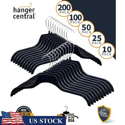 Durable Non-Slip Plastic Hangers Sweaters & Clothes 10 Pack Heavy-Duty New