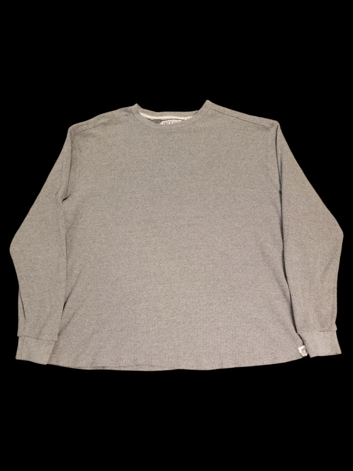 Free Planet Waffle Knit Shirt Mens XL Long Sleeves Gorpcore Hiking Camping Y2K