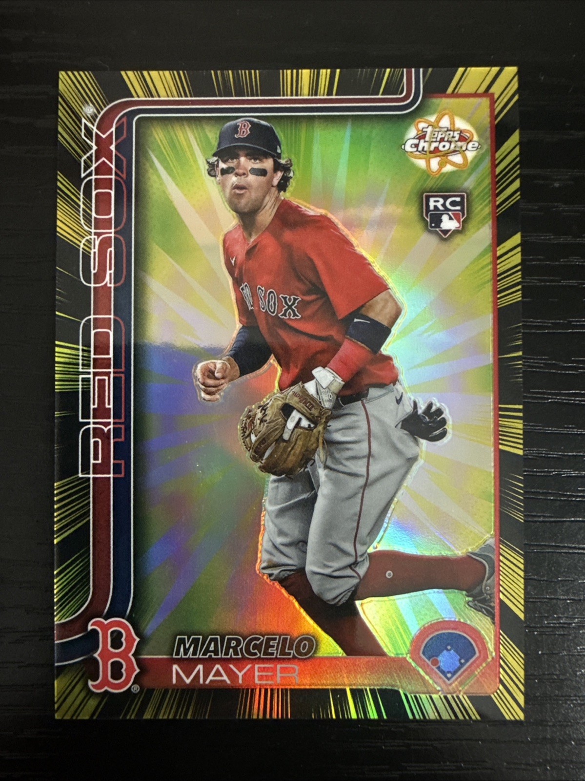 2025 Topps Chrome Update Marcelo Mayer Radiating Rookie SP #RR-37 (RC) Red Sox