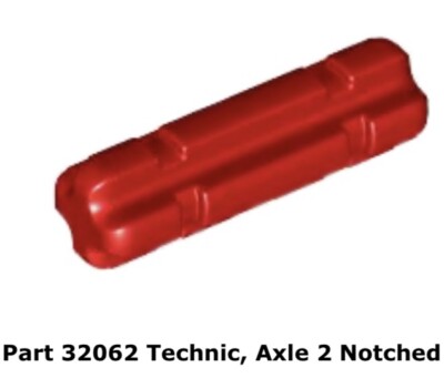 Lego 2x 32062 Red Technic, Axle 2 Notched 75137 | eBay