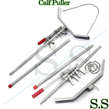 Veterinary Calf Puller 65" & OB Chain 60" Birthing Calving Supplies 2 Pcs Set