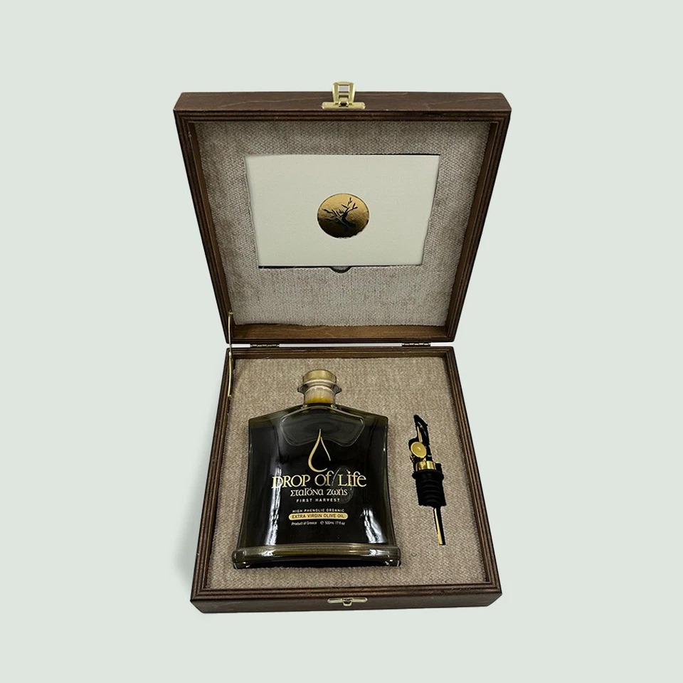 1x500ml Drop Of Life Healthy Evoo Limited Reserve in Wooden Box | 2024/5 Harvest - Image 3 of 4