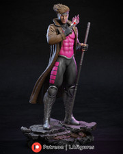 Gambit (X-Men) Statue - Fan Art 6,10 or 12 scale 383mm to 132mm 3D Print