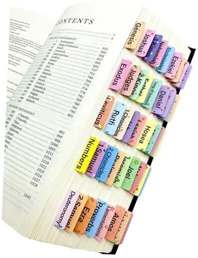 75Pcs Laminated Bible Index Tabs for Easy Navigation and Quick Reference