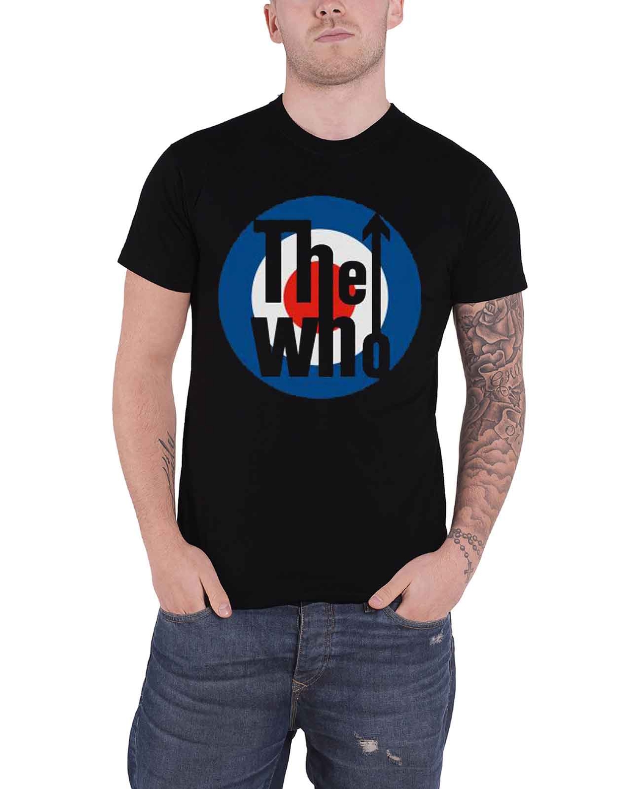 The Who Official Mod Target Band Logo Black Mens T-Shirt New Classic