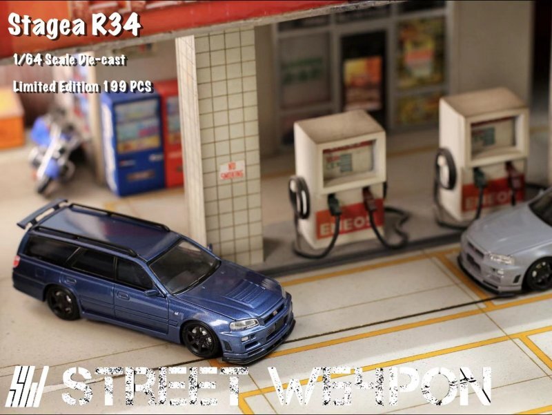 NISSAN Stagea (R34) - bluemetallic - Street Weapon 1:64 | eBay
