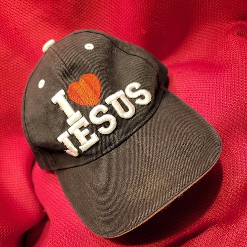 I LOVE JESUS Black Cotton BASEBALL HAT 
