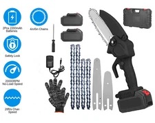 Compact 4In & 6In Mini Chainsaws - Powerful Handheld Rechargeable Tool