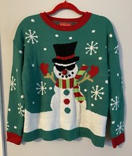 Blizzard Bay Women  s Size Small Cool Snowman Sweater. Excellent Condition.