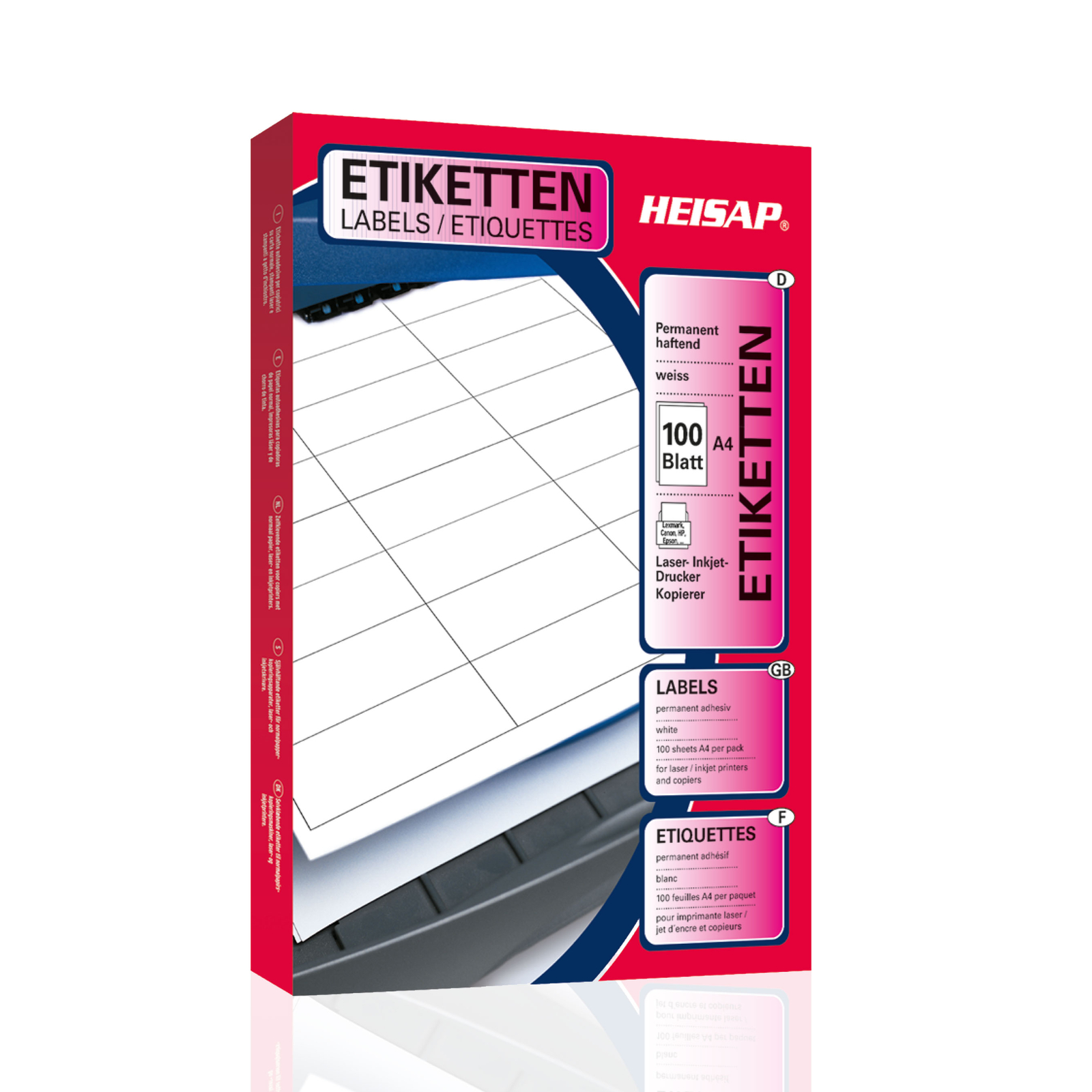 Produktbild von Heisap Etiketten 105x48 Mm – 100 Blatt (1200 Stück) Für Laser & Inkjet