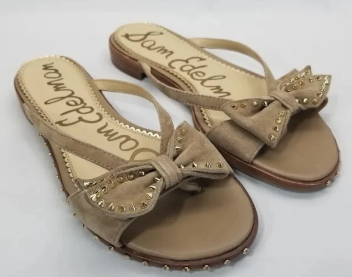 Sam Edelman Nude Studded Bow Dariel Sandals 9.5