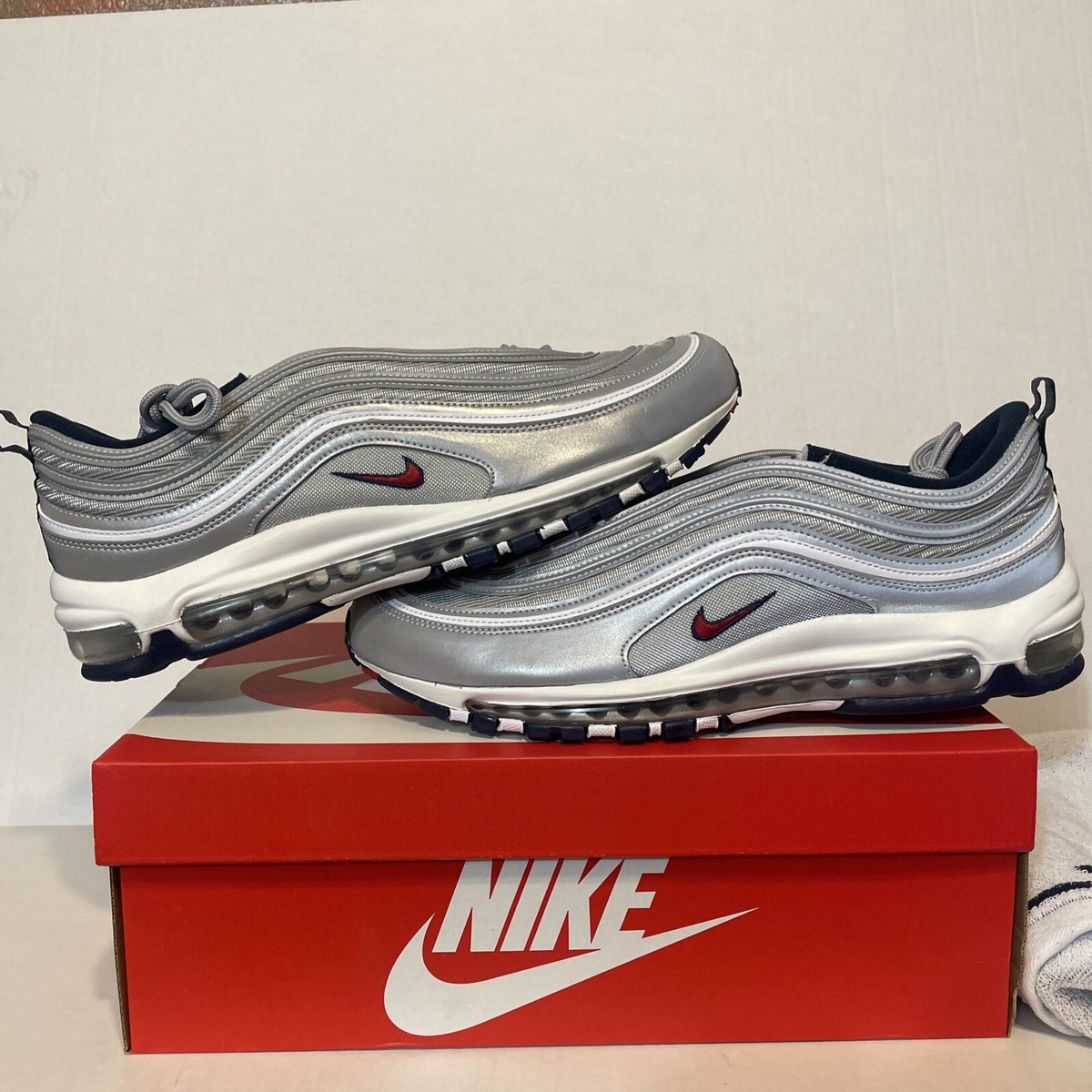 Nike Air Max 97 Puerto Rico Men's US Size 15 Metallic Silver