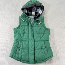 Next Womens Vest Size 8 Removable Hood Green Insulated Outdoors Layer Quilted
