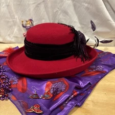 Red Hat Society Hat and Accessories 