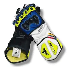 Marc Marquez Honda Repsol MotoGP Motorbike Racing Leather Gloves Men's All Size