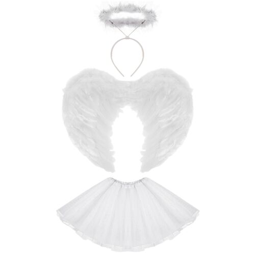 Adult White Angel Fairy halloween Fancy Dress Tutu  Costume Hen Party Outfit - Picture 1 of 42
