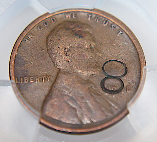 1918 PCGS LINCOLN WHEAT GENUINE DAMAGE -VG DETAIL 1C 8 ERROR - Picture 5 of 5