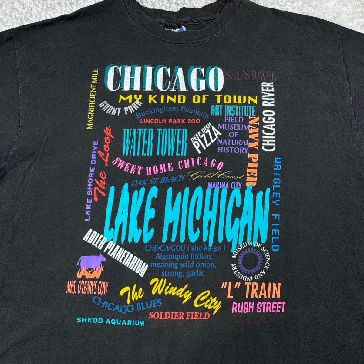 Vintage Chicago Shirt Adult XL Vintage Tee 90s Mens USA Vintage Chicago Shirt Adult XL Vintage Tee 90s Mens USA