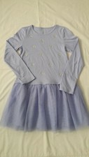 EUC The Children's Place Girls Purple, Glitter Tutu, Rhinestone Flowers dress L