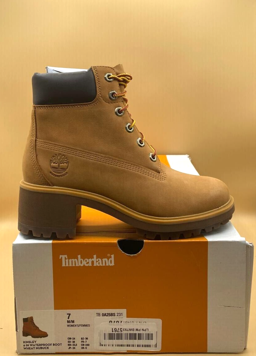 Timberland Women's Kinsley 6 In Waterproof Boot Wheat Nubuck US