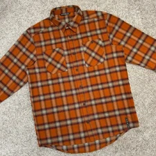 Sitka Gear Riser Work Shirt Men Size Large Copper Plaid Button Front 80055 EUC