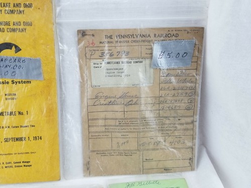 LOT OF CHESAPEAKE/BALTIMORE AND OHIO/PA. C&O RAILWAY RAILROAD FORMS/DOCUMENTS!!! - Picture 3 of 8
