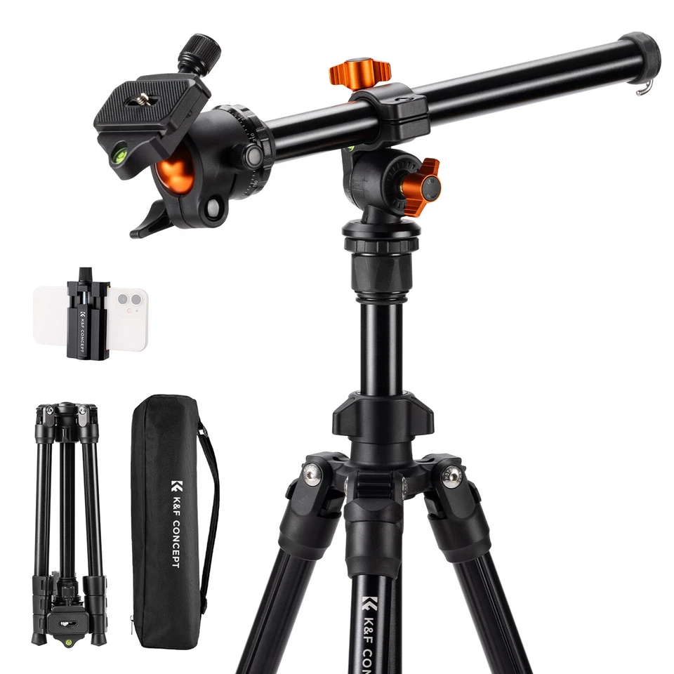 K&F Concept 76.7 in Camera Tripod w/ Rotatable Multi-Angle Center Column Tripods - Image 2 of 4
