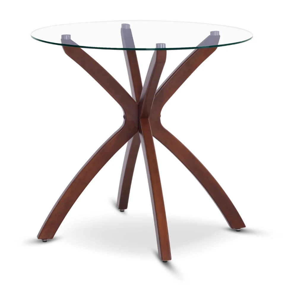 Mesa de comedor redonda de vidrio ivinta para mesa de cocina de 4, 31,5 pulgadas Foto 3 de 4