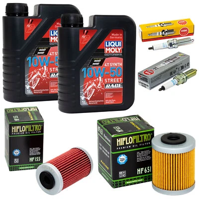 NO-NAME Set für KTM SMC 690 R LC4 ABS 2014-2018 Inspektion Öl 2L 2 x Ölfilter Zündkerzen