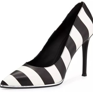 womens black and white pumps