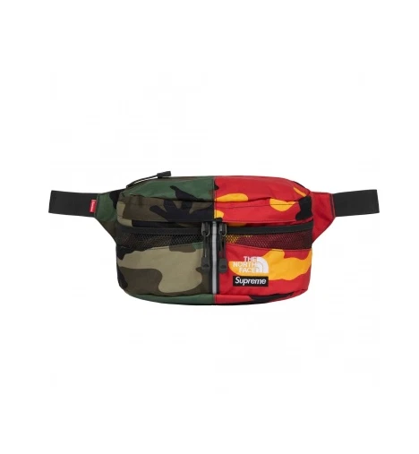 Sac à taille fendue camouflage Supreme The North Face camouflage rouge jaune vert SS24 neuf