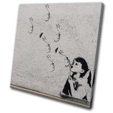 Graffiti Flower Bomb Banksy Street SINGLE CANVAS WALL ART Picture Print