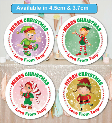 Frohe Weihnachten Aufkleber Etikett Weihnachtsgeschenk personalisiert MATT & GLANZ Q24 & 35