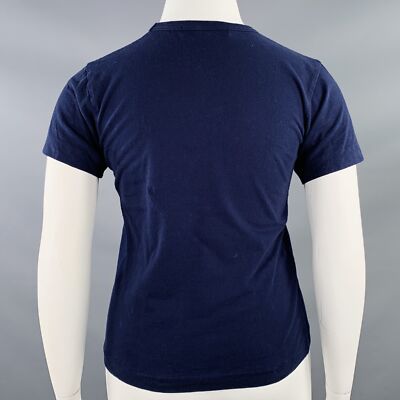 COMME des GARCONS PLAY Size L Navy Red Jersey Applique T