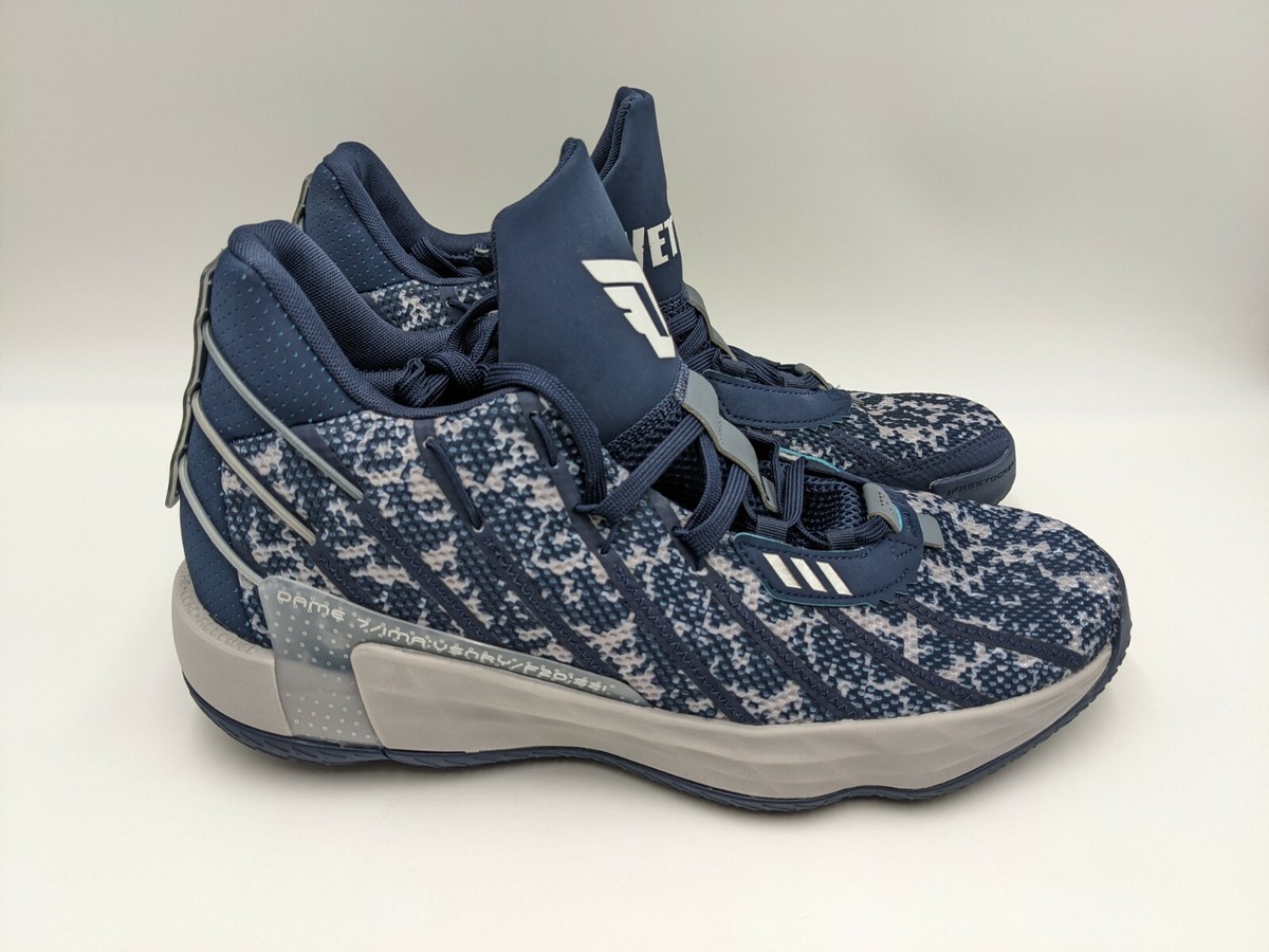 adidas Dame 7 Mens Size 13.5 Blue Vet Tix Digi Camo 