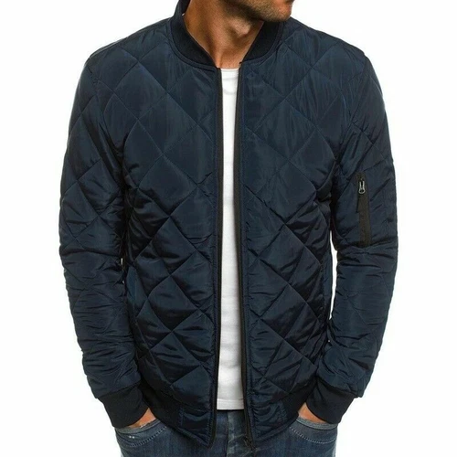 Herren Baumwolle Gefütterte Jacke Gesteppte Bomberjacke Puffer Outwear Zip Parka - Bild 19 von 23