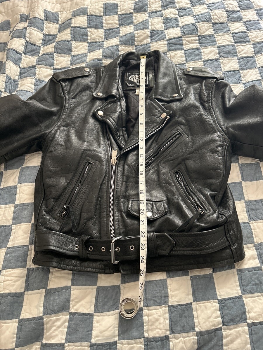 Vintage Diamond Leather Collection Studded Jacket Zip Up