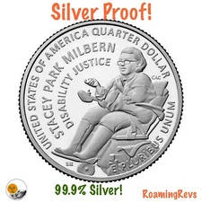 2025 S *SILVER PROOF* Stacey Park Milbern Quarter 99.9% Silver Coin!
