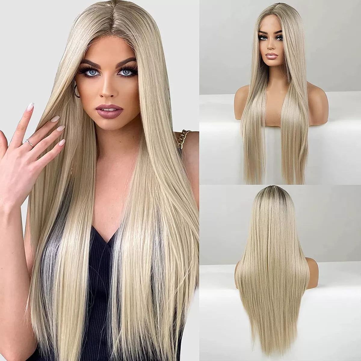 Natural hair wigs blonde deals