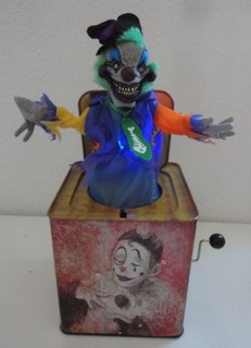 Atico Pop Up Jack in the Box Creepy Clown Light Up Sound Scary Animated Works