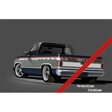 Paint Break Stripes Vinyl Kit Chevy Gmc Truck 81-87 2-tone Vermillion And Da...