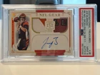 2020 National Treasures Joe Burrow Rookie NFL Gear Auto 1/1 PSA 9