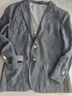 MASSIMO DUTTI Mens Blue Denim COTTON LINEN Sport Coat Blazer Jacket SIZE 46 2004