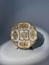 Antique Meissen Rococo Floral Gold Decoration Plate