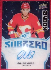 18/19 UD Ice Subzero Rookie AUTO Dillon DUBE RC Calgary FLAMES
