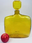 ‼️glows MCM Blenko Glass 6315 Decanter LARGE Yellow WAYNE HUSTED Flat Surrealist