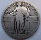 DATELESS  TYPE 1 Standing Liberty 25 Cent Quarter - 90% Silver  .1808 troy oz