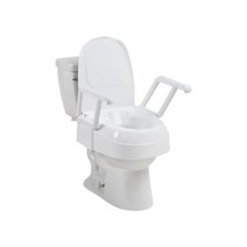 Drive Medical PreserveTech Universal Raised Toilet Seat with Handles, White