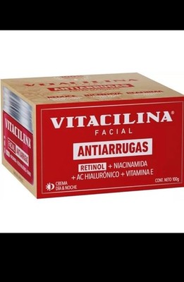 Vitacilina Facial Cream, Antiwrinkle (Retinol, Niacinamida, and Vit E, 100g)