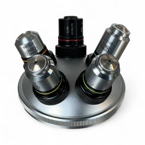 Olympus Microscope Turret & Objectives 413288 408088 401267 409410 410675 USED